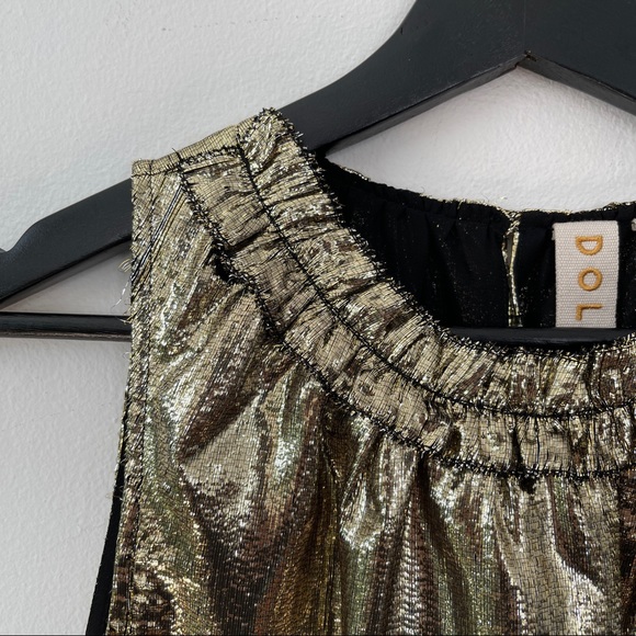 Dolan Gold Prasong Silk High Neck Ruffle Tank - Picture 5 of 16